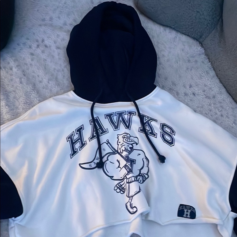Hawks Graphic Hoodie Crop Top